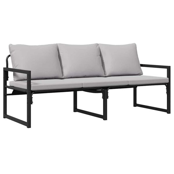 vidaXL Aia mööbel padjaga Muu Must 180 x 72.5 x 71 cm Teras