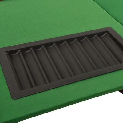 vidaXL pokkerilaud žetoonialusega 10 mängijale, roheline, 160x80x75 cm