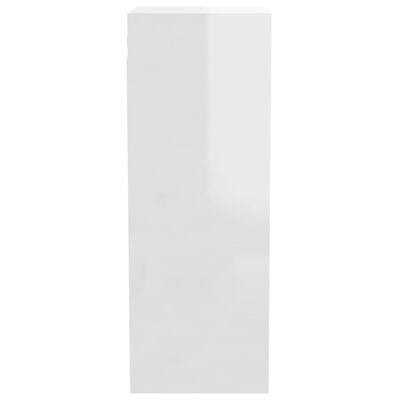 vidaXL seinakapp, kõrgläikega valge, 34,5 x 32,5 x 90 cm, tehispuit