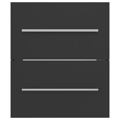 vidaXL valamukapp sisseehitatud valamuga, hall, puitlaastplaat