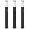 vidaXL anduri ja pistikupesaga postvalgustid, 3 tk, 80 cm, roostevaba teras, IP44
