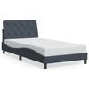 vidaXL voodiraam ilma madratsita, tumehall, 100x203 cm, samet