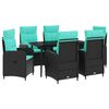 vidaXL Diivanilaua komplekt 7 pcs PE rattan ja pulberkattega teras