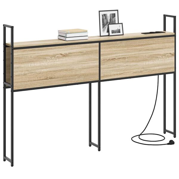 vidaXL S&auml;ilitusega peatoed laadimisjaamaga riiuliga Sonoma tamm 135 cm