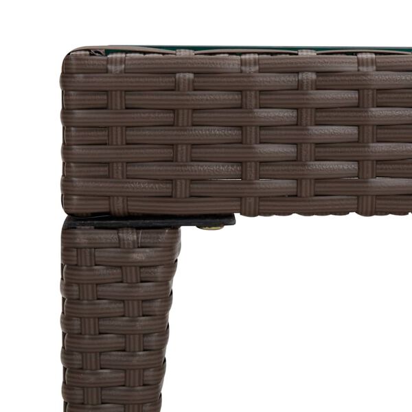 vidaXL lisalaud, pruun, 50x50x38 cm, polürotang ja karastatud klaas