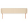 vidaXL voodipeats servadega, kreemjas, 203x23x78/88 cm, kangas