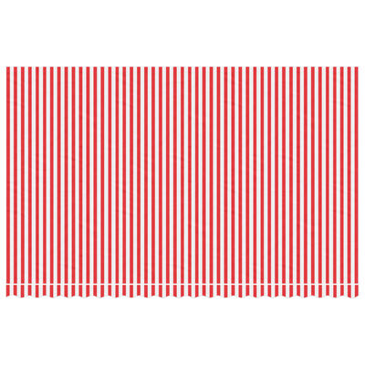 vidaXL varikatuse asenduskangas, punase ja valge triibuline, 5x3 m