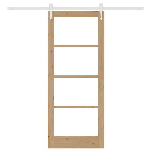 vidaXL Libisev uks Neutraalne 83 x 202 cm Soe m&auml;nnipuit ja klaas