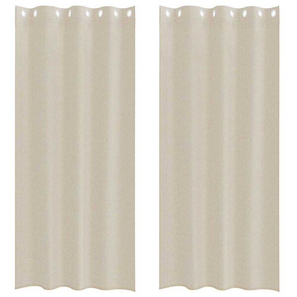 vidaXL Voile Kardin 2 pcs Liivakarva 260 x 140 cm Pol&uuml;ester
