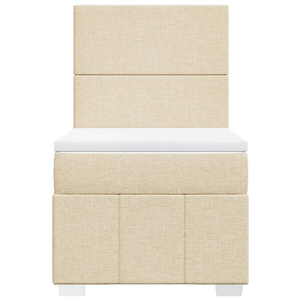 vidaXL kontinentaalvoodi madratsiga, kreemjas, 90x200 cm, kangas