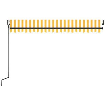 vidaXL automaatselt sissetõmmatav varikatus, kollane ja valge