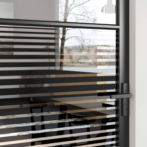 vidaXL Siseuks Must 102.5 x 201.5 cm Karastatud klaas ja alumiinium