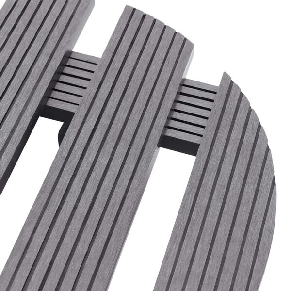 vidaXL ratastel taimealus 2 tk, hall, &Oslash;30x7,5 cm WPC