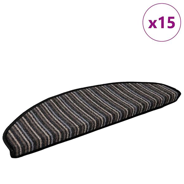 vidaXL Iseliimuvad treppimatid 15 pcs Antratsiit 65 x 21 x 4 cm