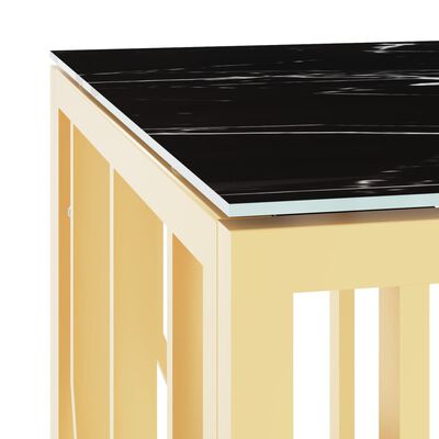 vidaXL kohvilaud, kuldne, 110 x 45 x 45 cm, roostevaba teras ja klaas