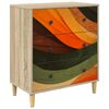 vidaXL &Otilde;hupoli BONN Retro laine print 66 x 36,5 x 75 cm Tehispuit