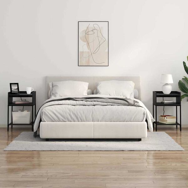 vidaXL &Ouml;&ouml;lambi kapp riiuliga Must tamm 40 x 40 x 61 cm Tehispuit