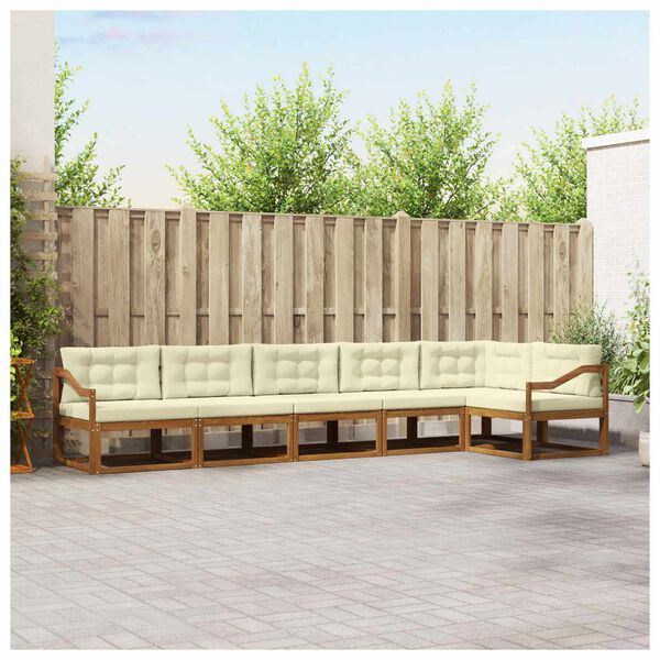 vidaXL V&auml;li diivanikomplekt padjaga 6 pcs Looduslik ja kreem