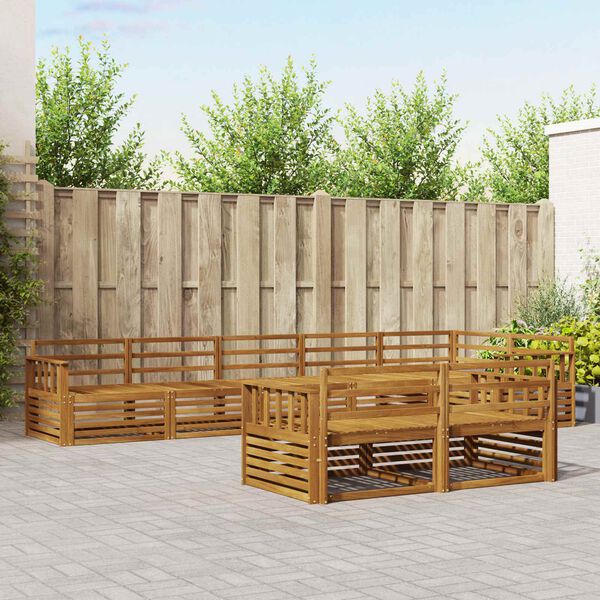 vidaXL V&auml;li diivanikomplekt 8 pcs Neutraalne Tugev akatsiapuu