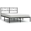 vidaXL metallist voodiraam peatsiga, must, 135x190 cm