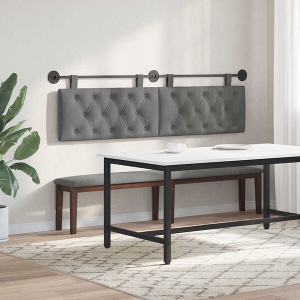 vidaXL Rippuv Peatoe Seinale kinnitatav Tumehall 190 x 55 x 7 cm Samet