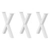 vidaXL s&ouml;&ouml;gilaua jalad, 3 tk, X-kujulised, valged, 80 x (72&ndash;73) cm, teras