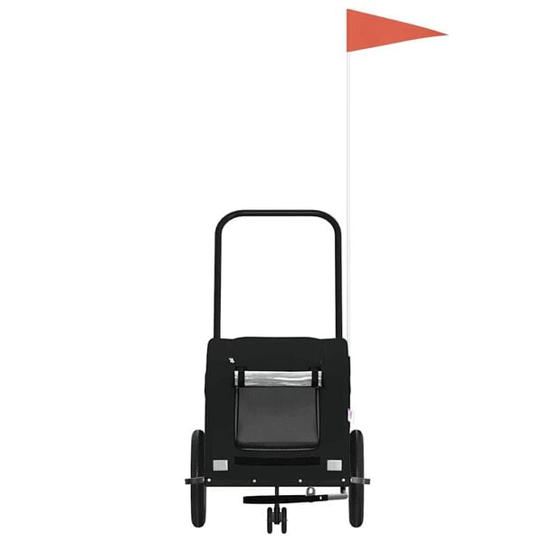 vidaXL lemmiklooma ratta j&auml;relk&auml;ru, must, oxford kangas/raud