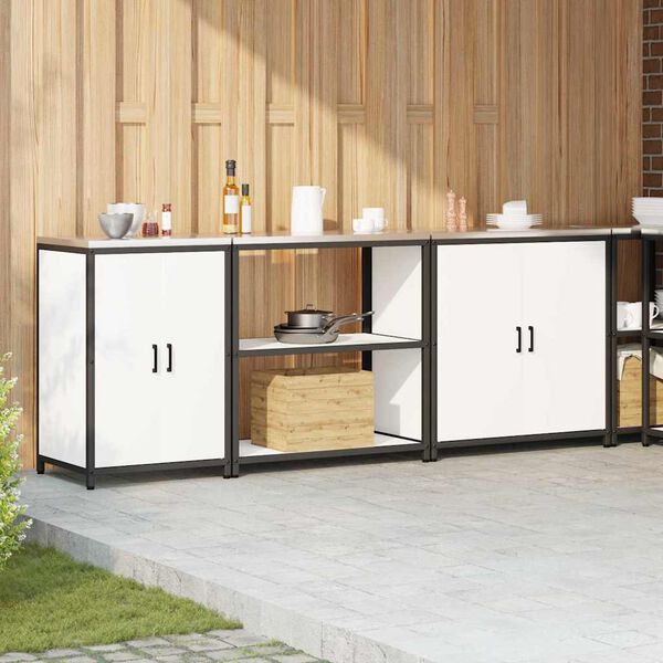 vidaXL K&ouml;&ouml;givarustus riiuliga Muu ladustamisega 3 pcs Valge Teras