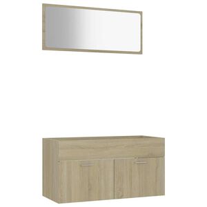 vidaXL 2-osaline vannitoam&ouml;&ouml;bli komplekt, Sonoma tamm, tehispuit