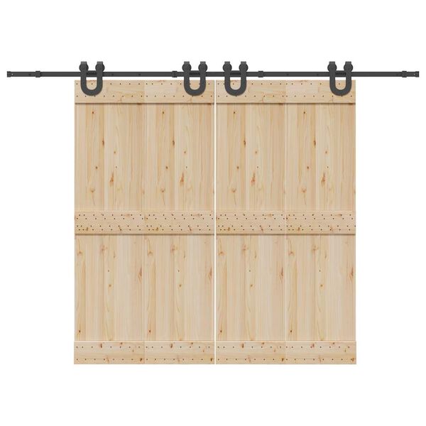 vidaXL liugukse tarvikute komplekt 366 cm terasest, must