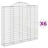 vidaXL kaarekujulised gabioonkorvid 6 tk, 200x30x180/200 cm, raud