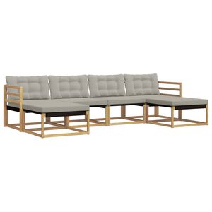 vidaXL V&auml;li diivanikomplekt padjaga 6 pcs Valge ja helehall