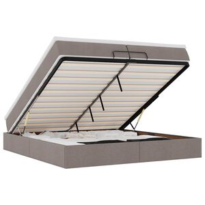 vidaXL Ottomani voodiraam madratsitega pruunikashall 200x200cm kangas