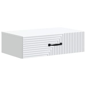 vidaXL Seinale kinnitatav k&uuml;lglaud Valge 59 x 34,5 x 17 cm Tehispuit