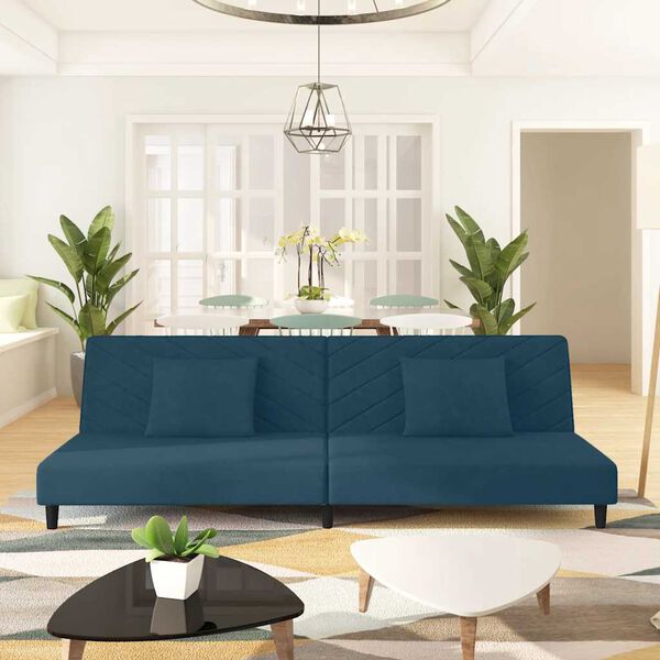 vidaXL 2-kohaline diivanvoodi patjadega, kollane, samet