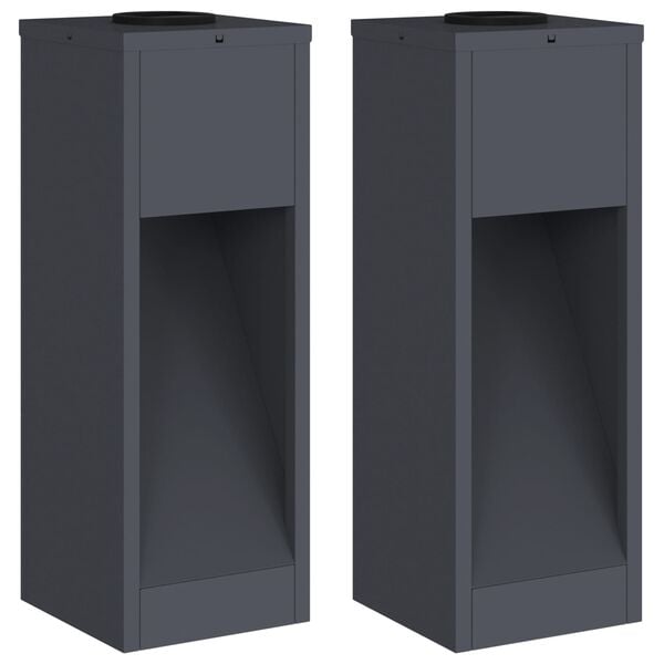 vidaXL Päikese Led Rada Valgus 2 pcs Antratsiit Külmvaltsitud teras