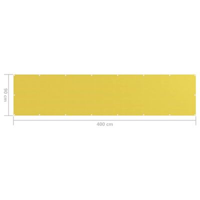 vidaXL rõdusirm, kollane, 90 x 400 cm, HDPE