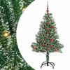 vidaXL Kunstlik j&otilde;ulupuu lumeja fluffiga koos LED-valgusega 120 cm
