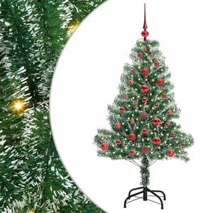 vidaXL Kunstlik j&otilde;ulupuu lumeja fluffiga koos LED-valgusega 120 cm