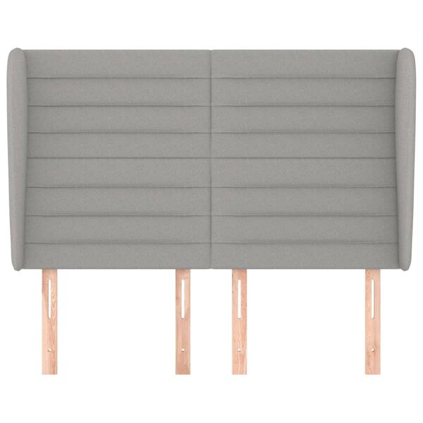 vidaXL voodipeats servadega, helehall, 147x23x118/128 cm, kangas