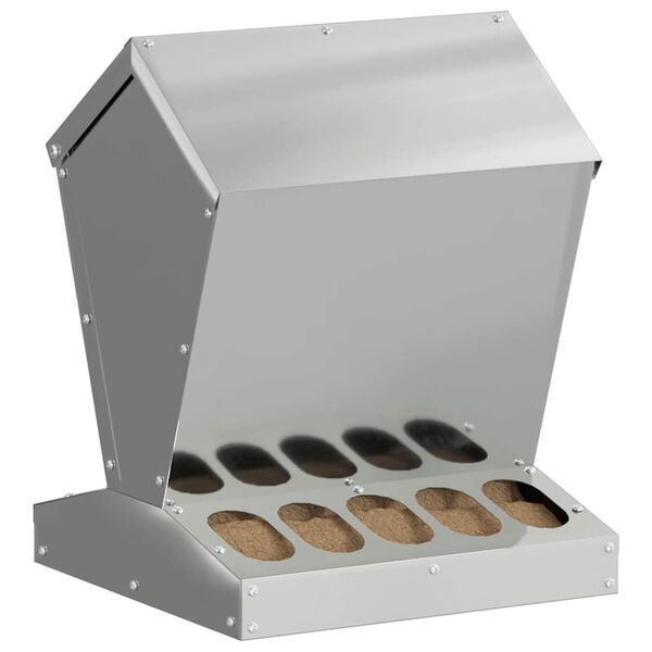 vidaXL Kanali feeder Hõbedane 30 x 30 x 39 cm Tsinkteras