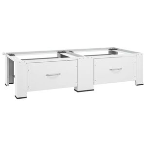 vidaXL topelt pesumasina ja kuivati alus sahtlitega, valge