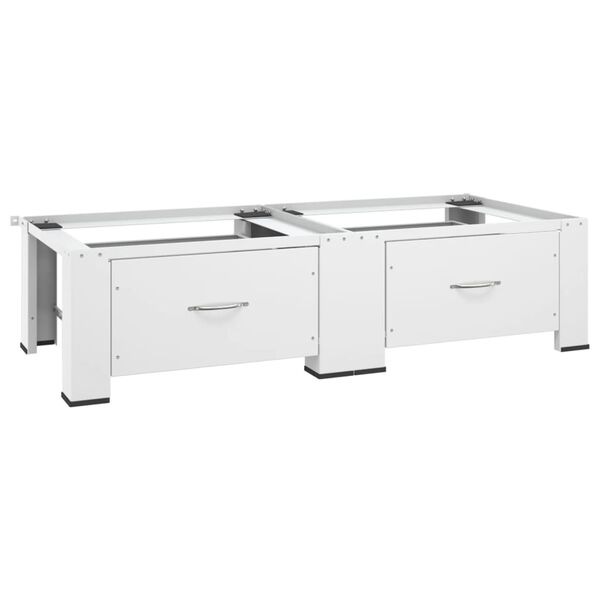 vidaXL topelt pesumasina ja kuivati alus sahtlitega, valge