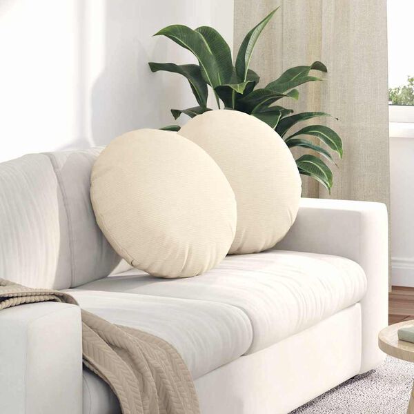 vidaXL Istumispatjad 2 pcs cream &Oslash; 50 cm Korter kangas