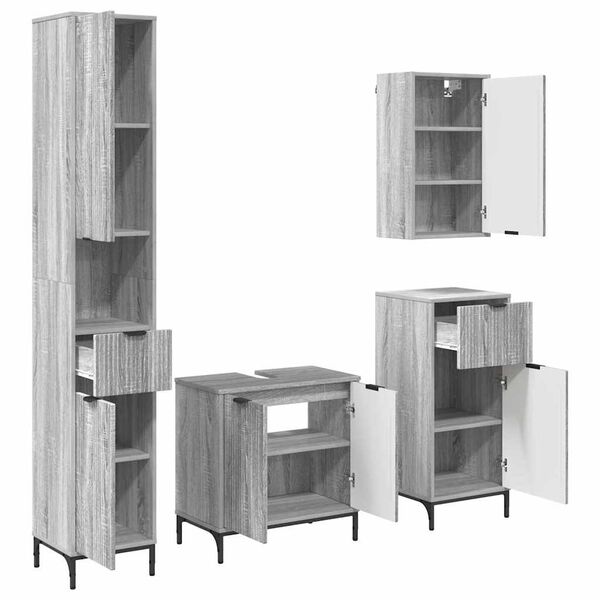 vidaXL Vannitoa m&ouml;&ouml;bleset sahtliga Seinale kinnitatav Hall Sonoma