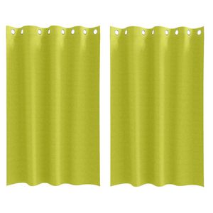 vidaXL Kardinad r&otilde;ngastega 2 pcs Roheline 175 x 140 cm Pol&uuml;ester