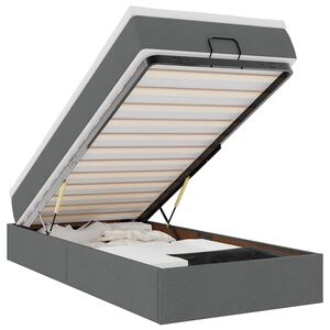 vidaXL Ottomani voodiraam madratsiga, tumehall, 90x200cm, kangas