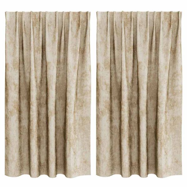 vidaXL Satiinist kardinad kardinatega 2 pcs cream 140 x 140 cm Samet