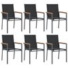 vidaXL aiatoolid 6 tk, must, 55 x 61,5 x 90 cm, tekstileen ja teras