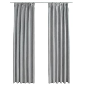 vidaXL pimendavad kardinad konksudega, 2 tk, hall, 140 x 245 cm